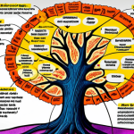 **Prompt:** A vibrant mind map illustrating project planning, branching from a central idea into subtopics, using diverse colors, symbols, and images. The style should be intuitive and visually engaging, reminiscent of an art history exam study aid.