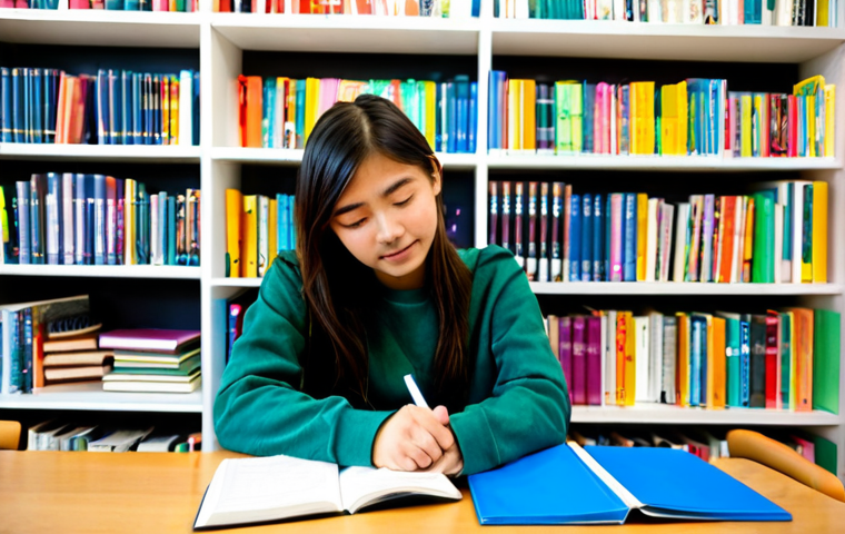 Visual Synesthesia for Learning**
"A student in a modern, brightly lit study room, fully clothed, wearing casual but appropriate attire, surrounded by textbooks and colorful notes. The room has shelves of books organized by color. The scene is designed to evoke a sense of organized learning. Perfect anatomy, correct proportions, natural pose, well-formed hands, proper finger count, safe for work, appropriate content, professional, family-friendly, high quality."
**